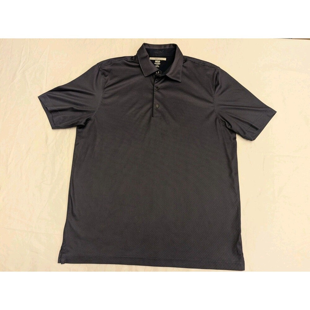 Greg Norman Play Dry ML75 Polo Shirt Mens Large Gray/Black Short Sleeve